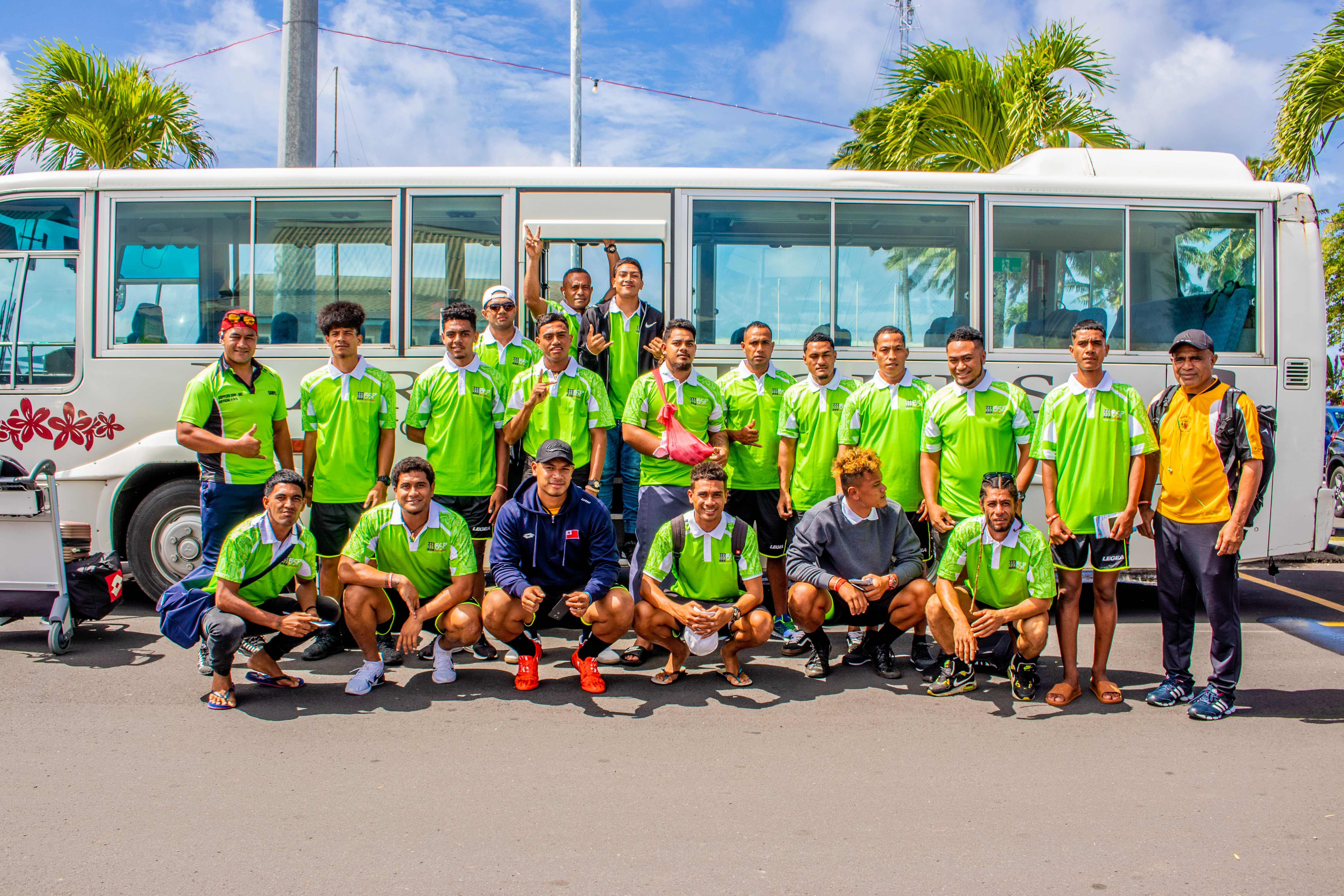 Lotoha'apai posing for a photo on arrival in Rarotonga